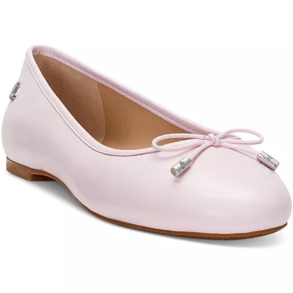 Ballet flats Pale pink Ralph Lauren flats Bow Detail leather upper flats size 10